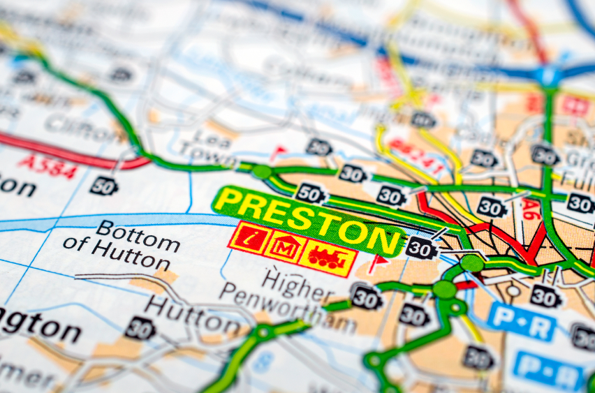 map showing preston