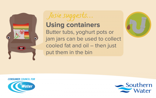 joint CCW and Southern Water infographic about using containers